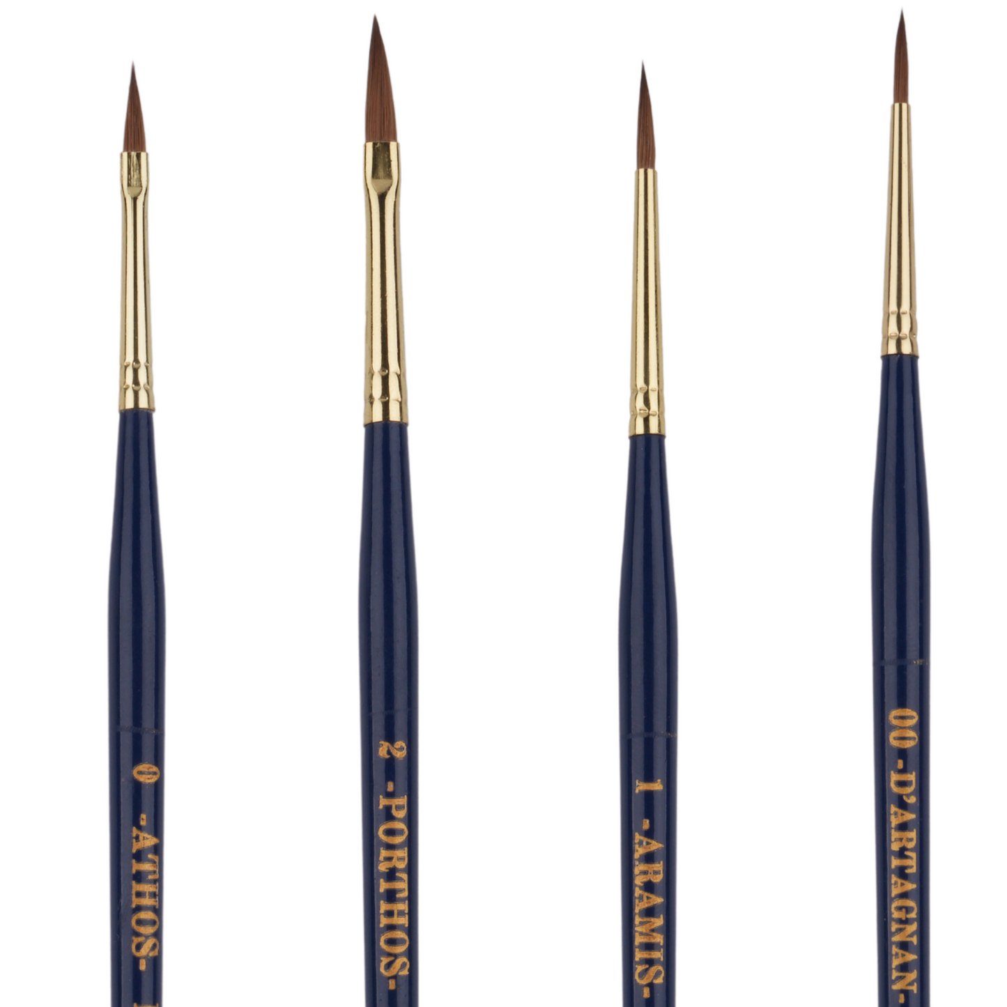 Four Musketeers FOXBITE Kolinsky Sable Set Brushes for Miniature Painting Modeling Pieces Fine Detail Paint Brush Miniature Painting Kit Mini Paints Acrylic for Warhammer