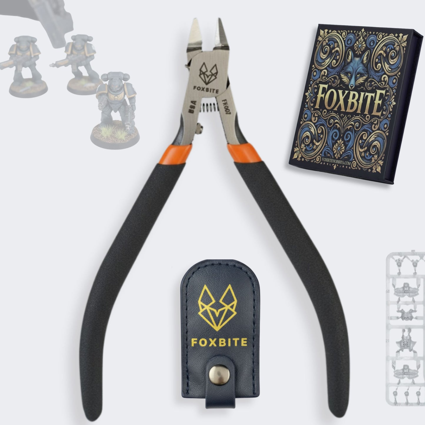 FOXBITE Precision Hobby Nippers – Ultra Sharp Sprue Cutter for Miniature Painting