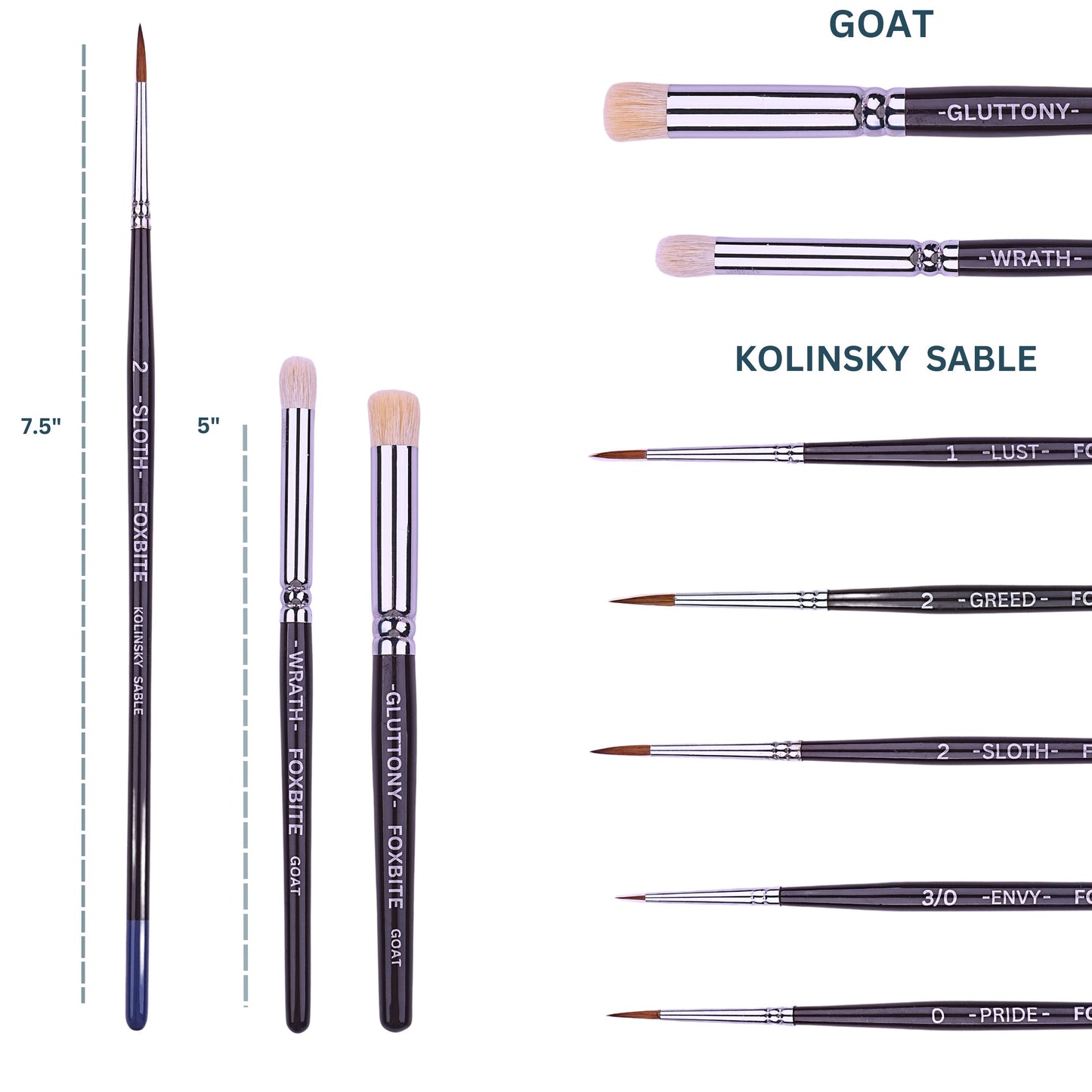 Miniature painting brushes foxbite