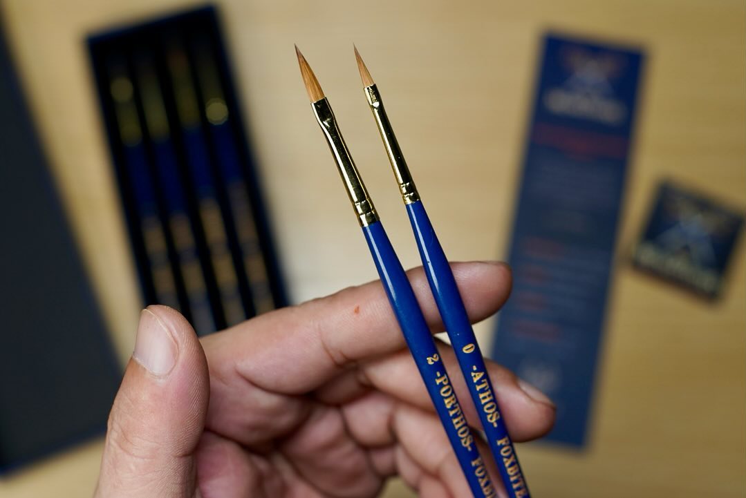 Four Musketeers FOXBITE Kolinsky Sable Set Brushes for Miniature Painting Modeling Pieces Fine Detail Paint Brush Miniature Painting Kit Mini Paints Acrylic for Warhammer