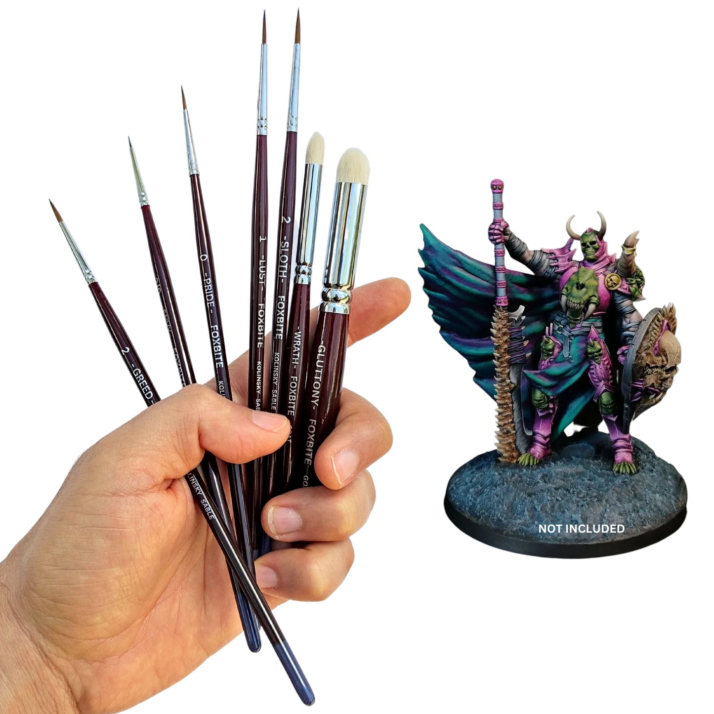 Kolinsky Sable brushes, miniature painting brushes, Warhammer painting kit,