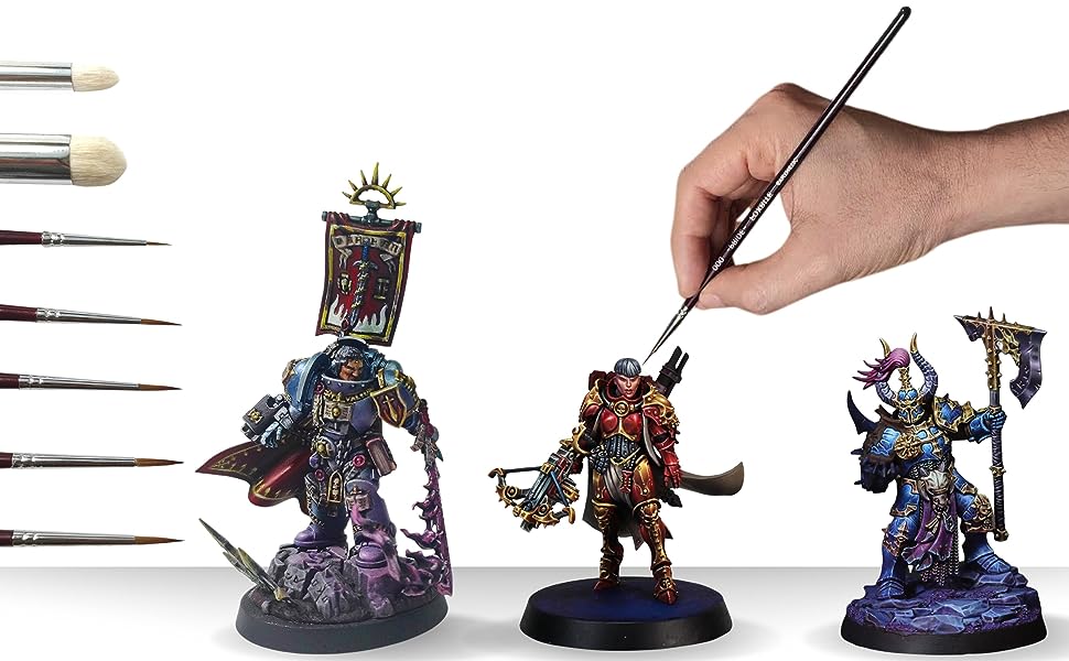 D&D painting tools, acrylic mini paints, professional mini brushes,
