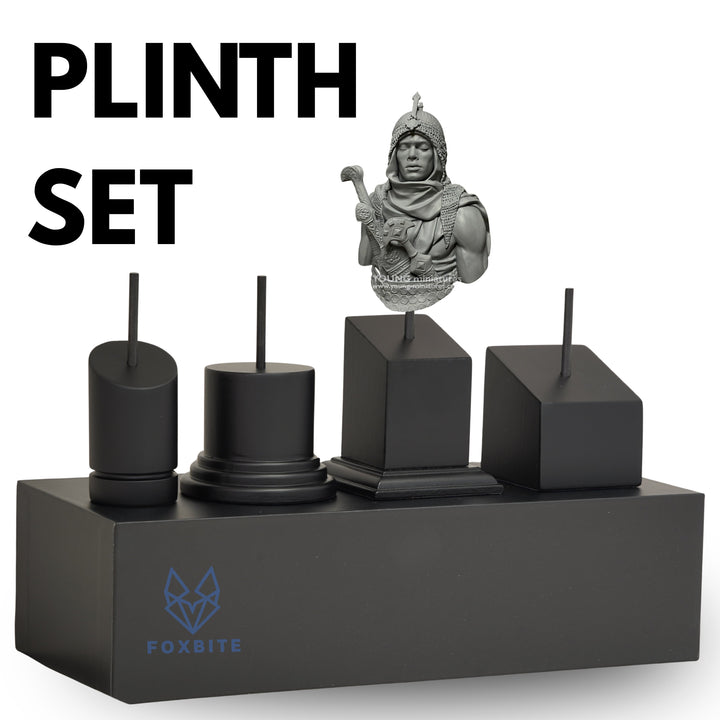 A set of four maple wood plinths made for miniature painting