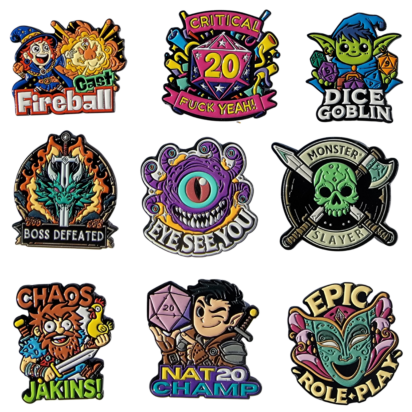 Achievement Enamel Pin Set – DnD Edition