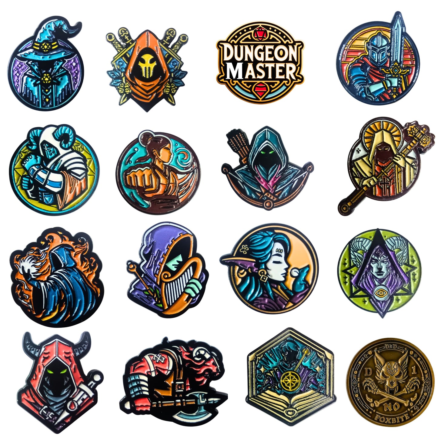 PIN QUEST by Foxbite -Pin Set for Dungeons & Dragons With COIN