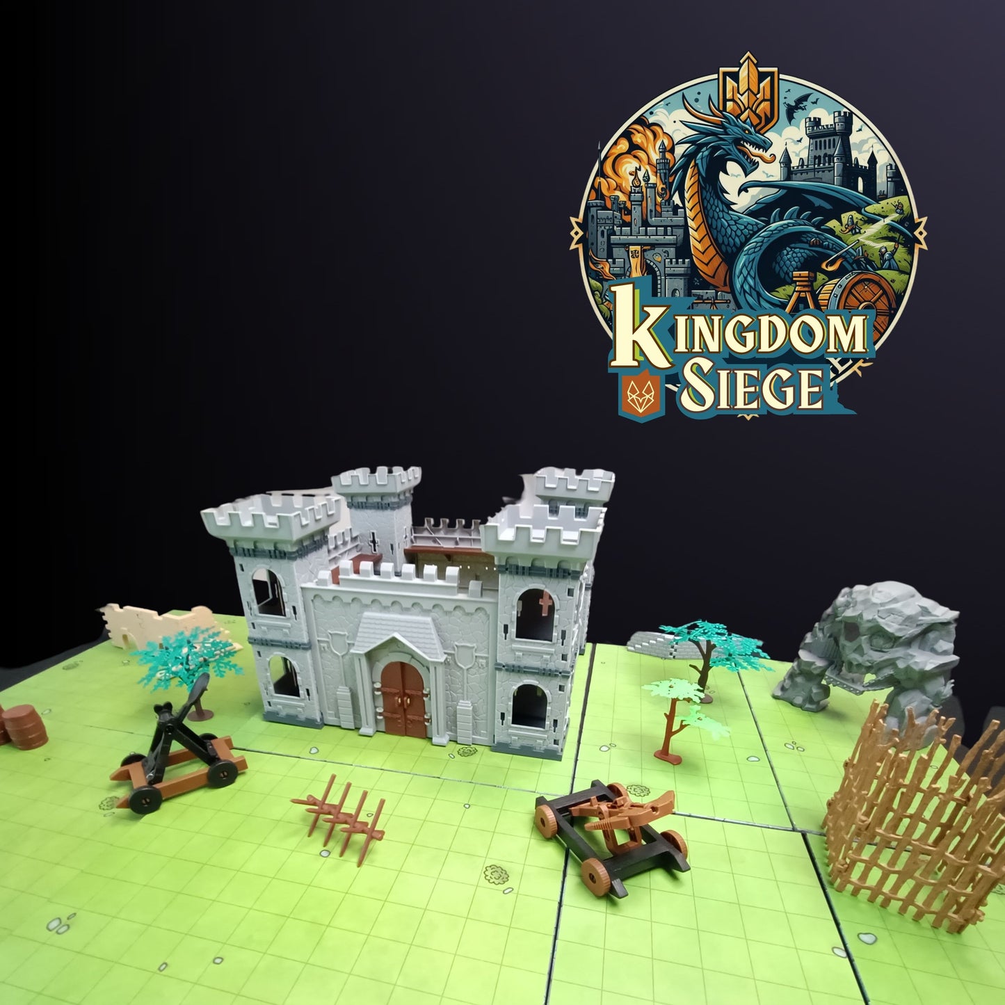 Dungeons & Dragons Castle Set  240+ Pieces  Modular Terrain & Miniatures for D&D 5e  Double-Sided Battle Map