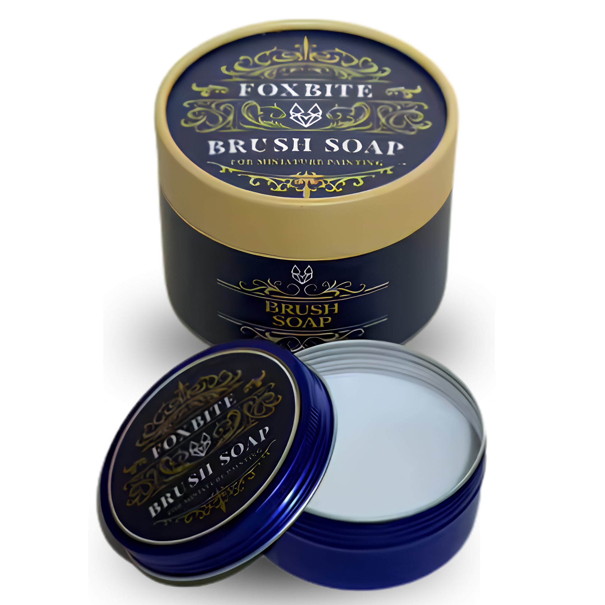 Firm cleaning sponge for removing paint buildup from miniature painting brushes
