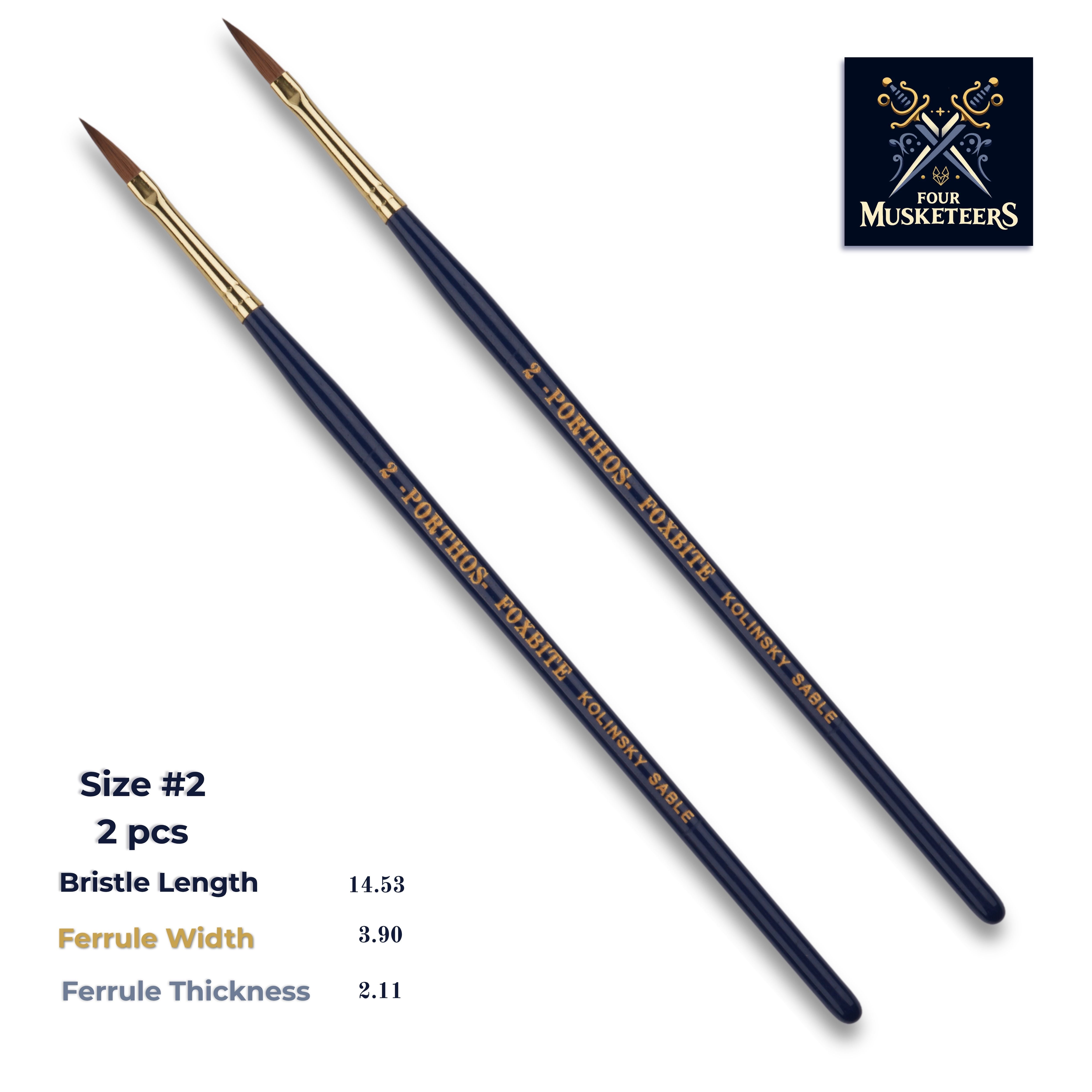希少　ブルーシュ　series 803R kolinsky Brush Kolinsky Sable Spear-Arrow Brush 2-Pack for Miniature Painting