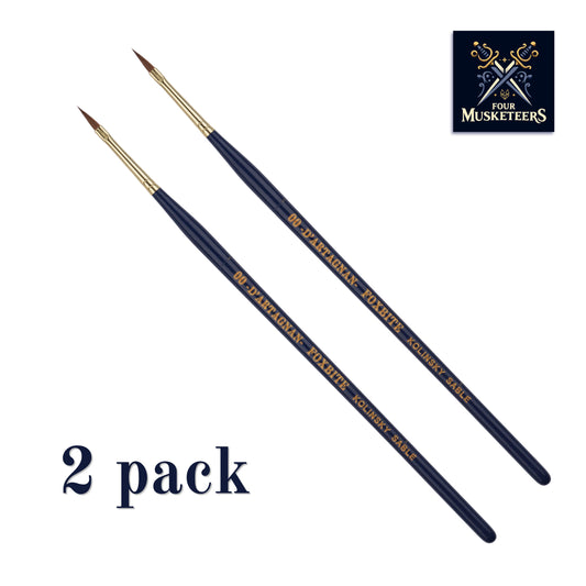 FOXBITE – Spear-Arrow Brush (2-Pack) Four Musketeers for Miniature Painting.