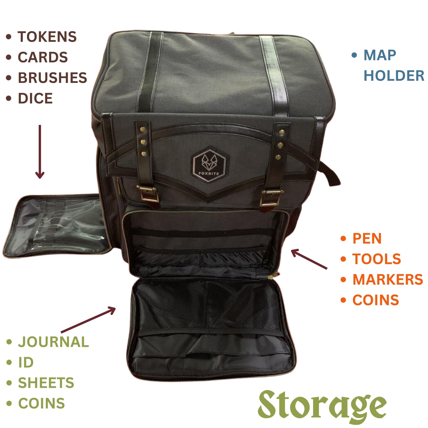 Ultimate Dungeons & Dragons Backpack – RPG Gear, Miniature Painting, Tabletop Storage with Map Pocket & Foam Tray Organizer