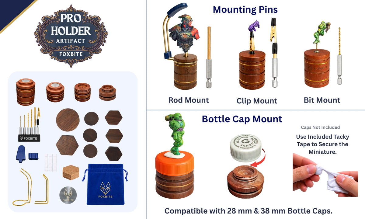 FOXBITE Pro Holder Artifact – Modular Miniature Painting Handle