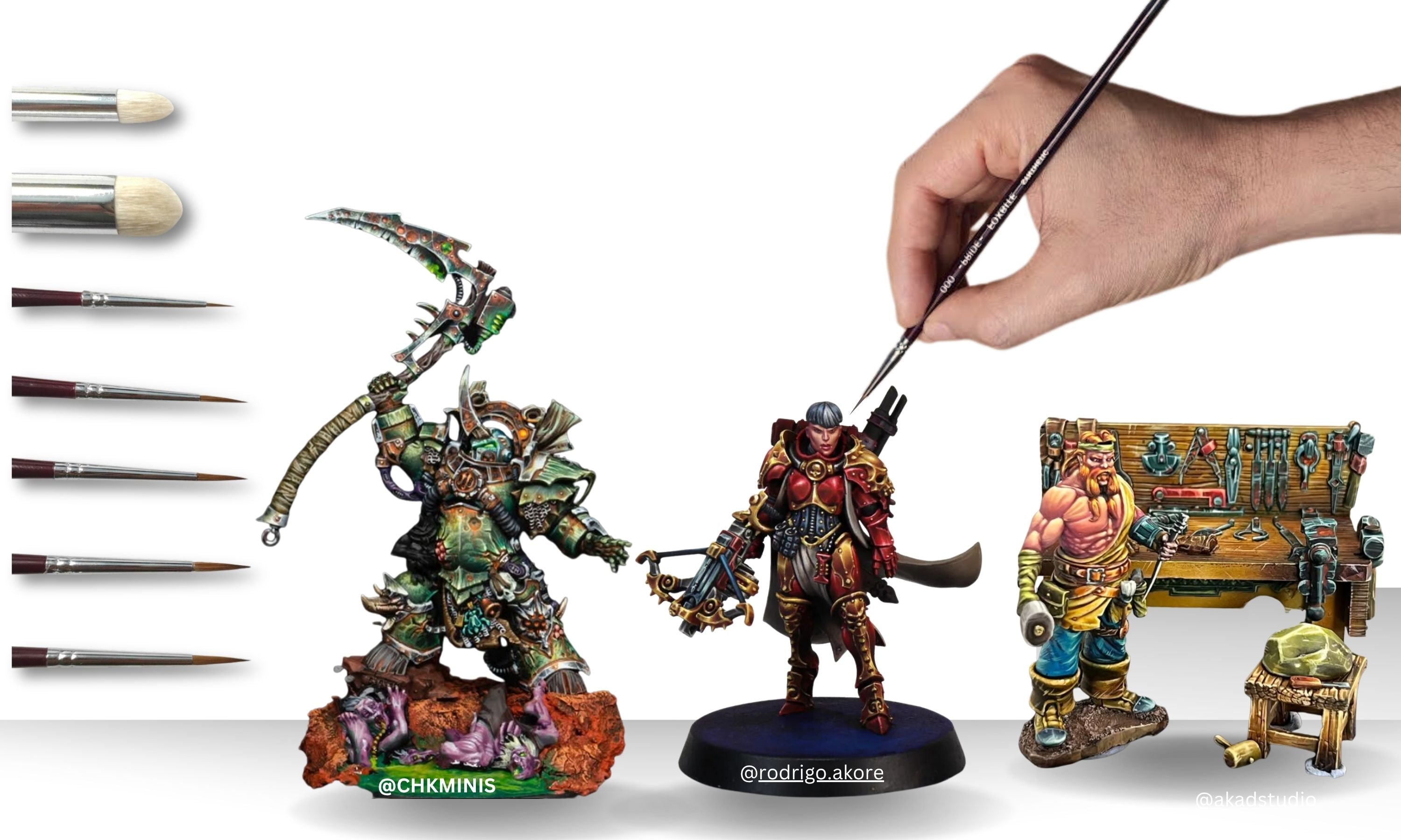 Fine Detail Paint Brushes: 7-Piece Set for Miniatures | FOXBITE