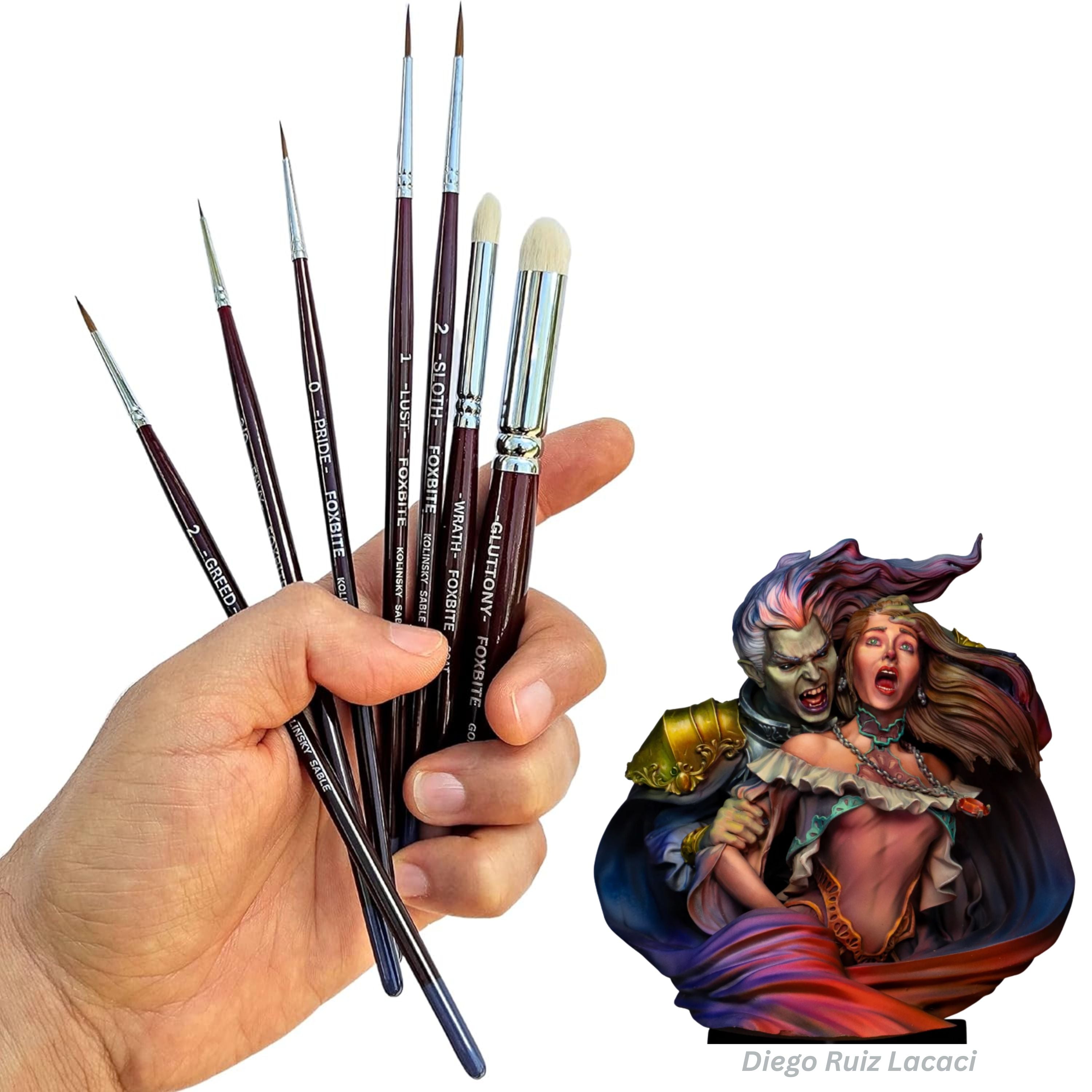 Kolinsky Sable Brushes: Fine Detail Kit for Miniatures | FOXBITE