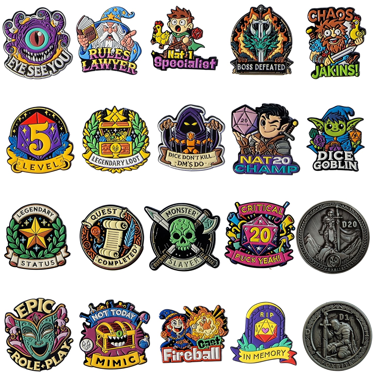 Achievement Enamel Pin Set – DnD Edition