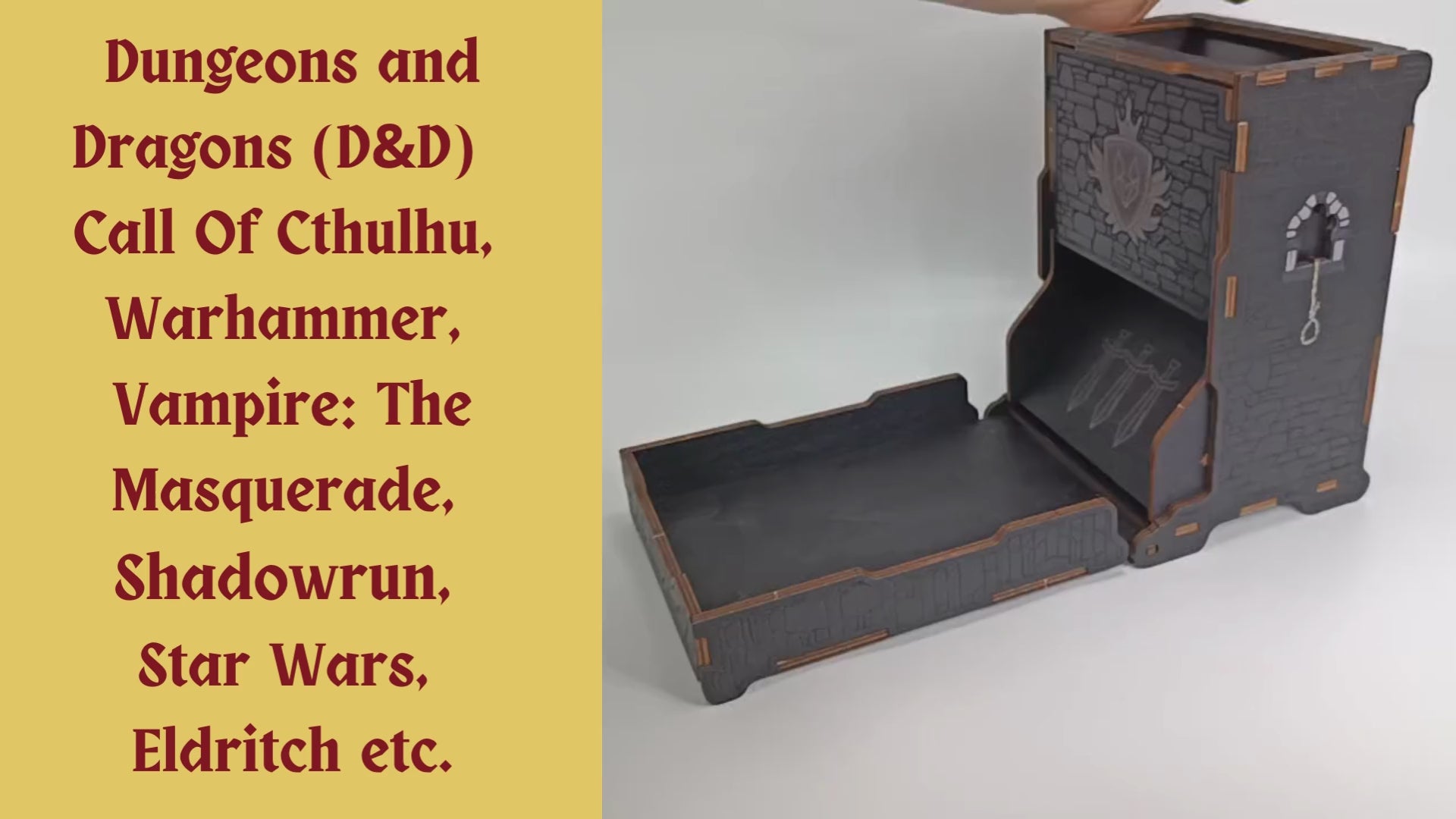 D&D Wooden Dice Tower: Portable, Puzzle Roller | FOXBITE
