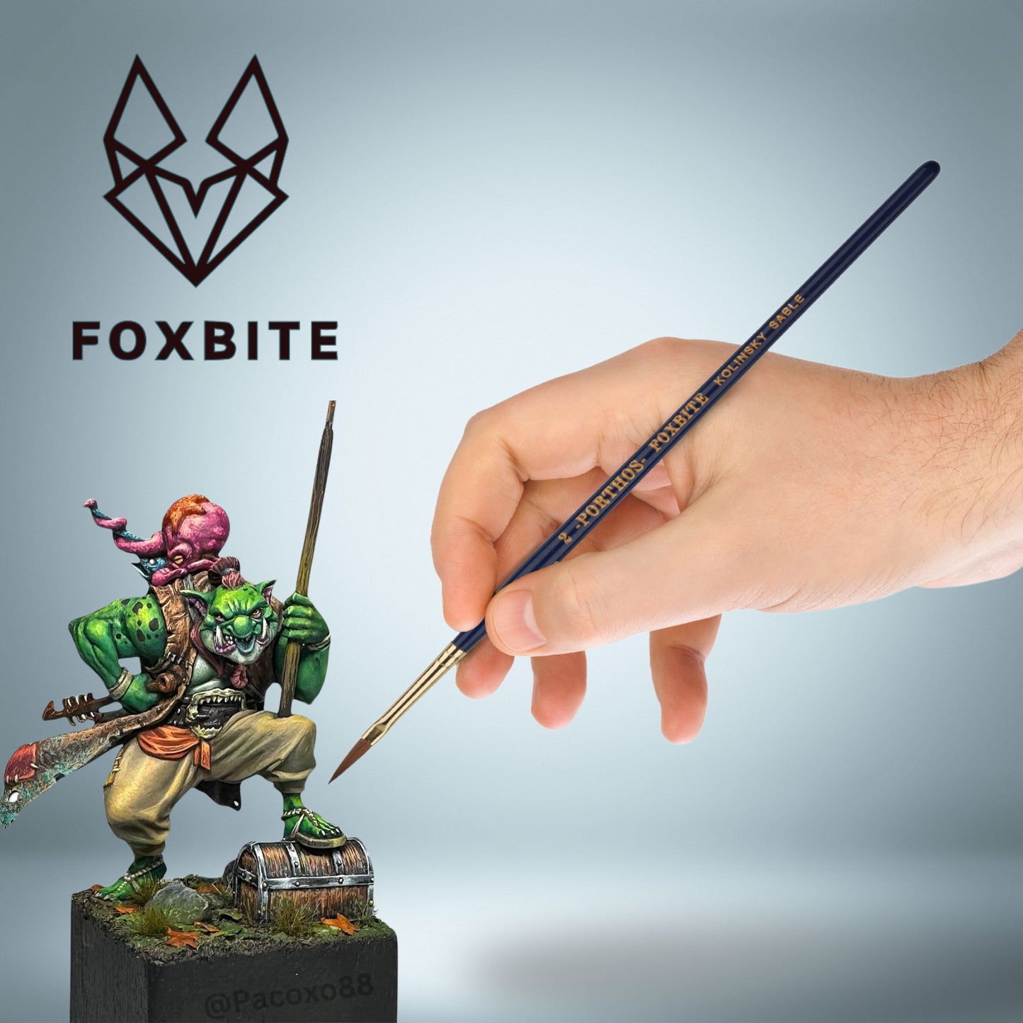 Four Musketeers FOXBITE Kolinsky Sable Set Brushes for Miniature Painting Modeling Pieces Fine Detail Paint Brush Miniature Painting Kit Mini Paints Acrylic for Warhammer